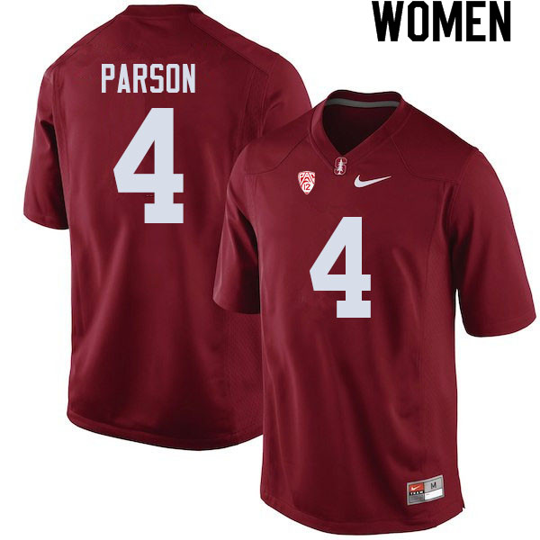 Women #4 J.J. Parson Stanford Cardinal College Football Jerseys Sale-Cardinal